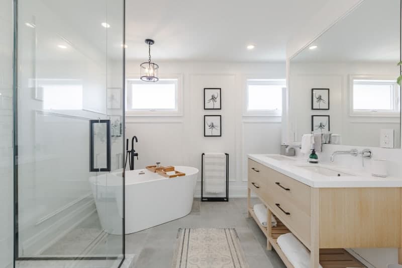 Master bathroom renovation with double vanity