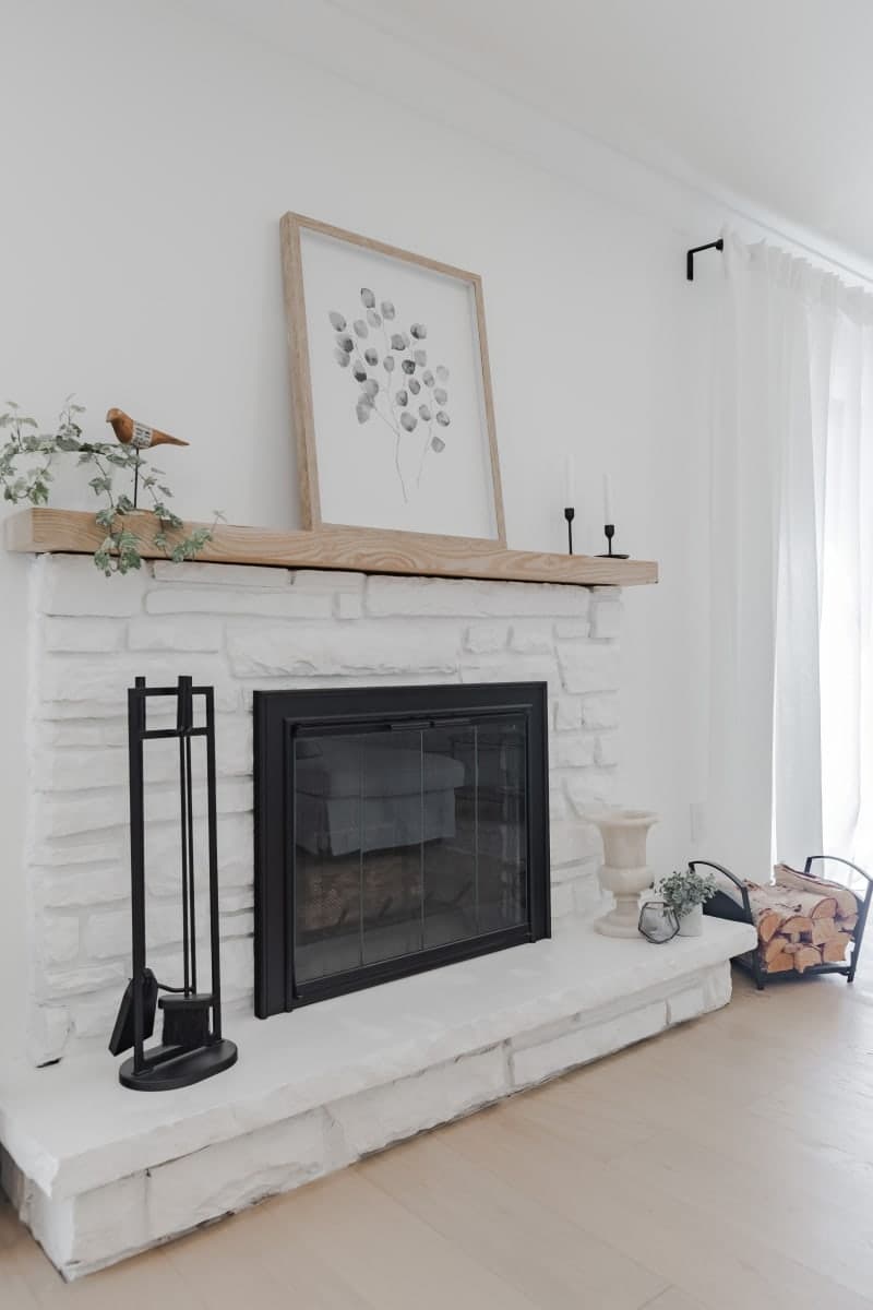 Custom gas fireplace installation in finished basement
